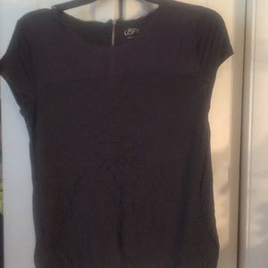 Loft tee shirt zipper back